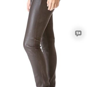Vince Dark Brown Leather front suede back  pants size 6 NWT